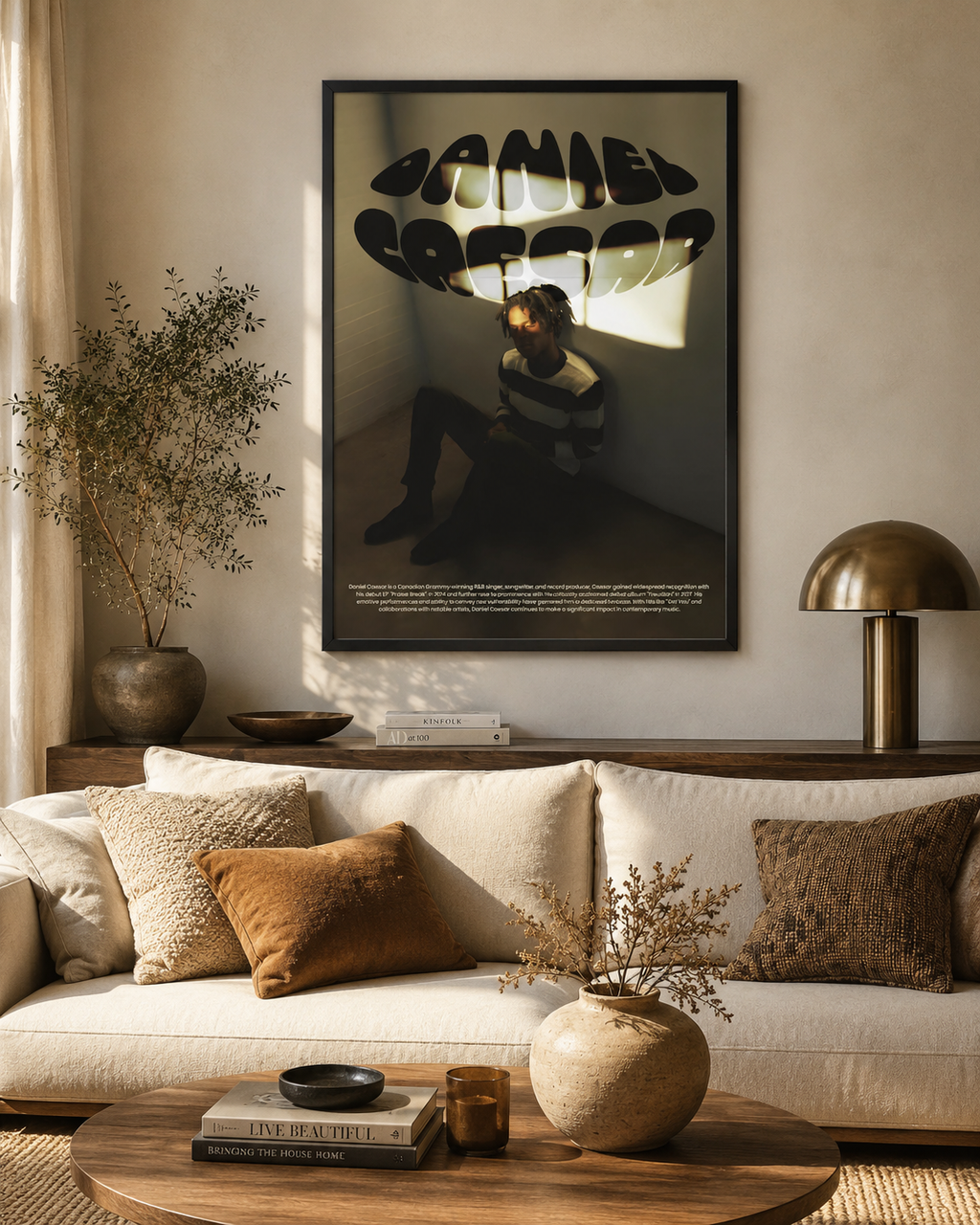 Daniel Caesar Biography Portrait  | Unframed Bedroom Wall Art album cover poster print wall art decor