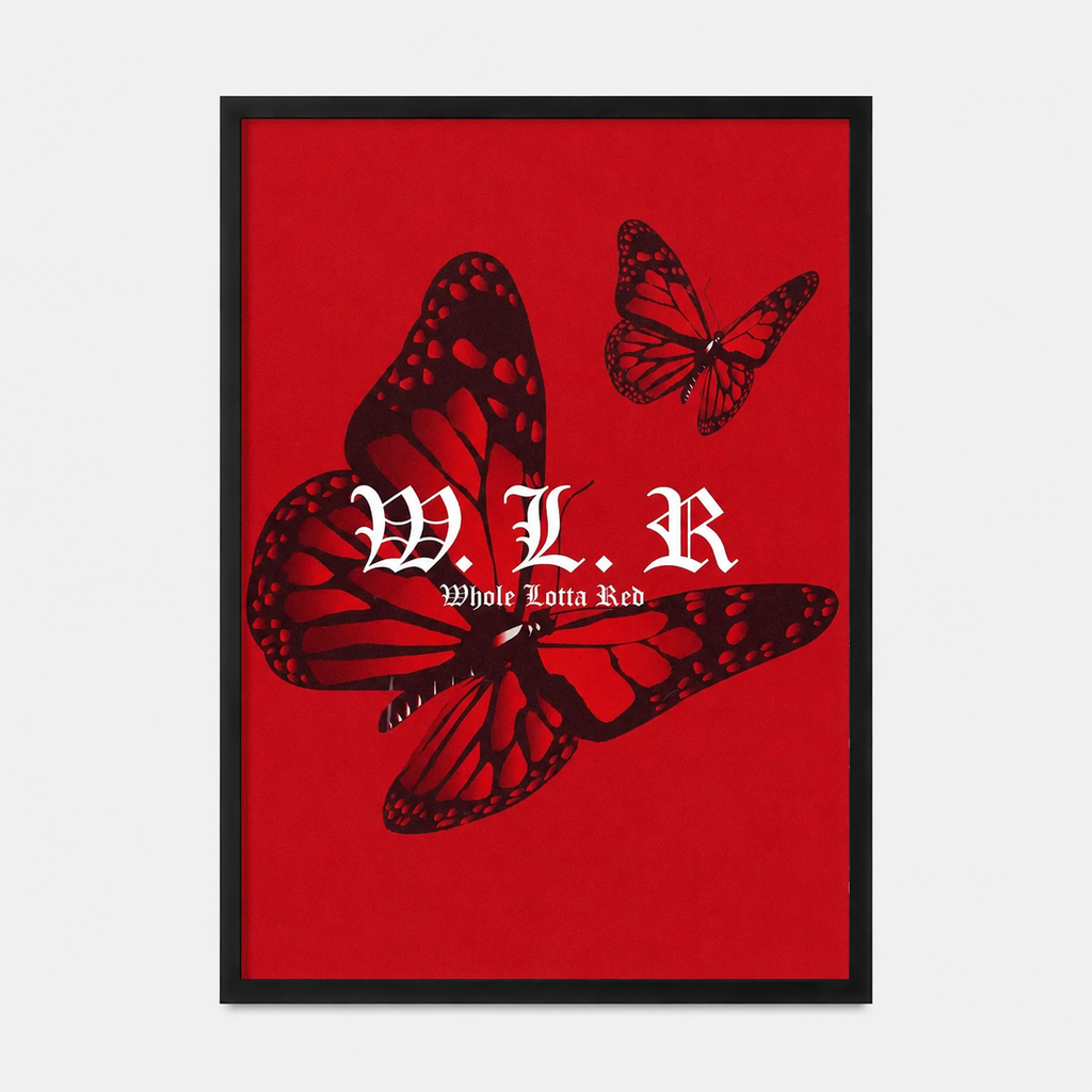 Playboi Carti Whole Lotta Red Butterfly  | Unframed Bedroom Wall Art album cover poster print wall art decor