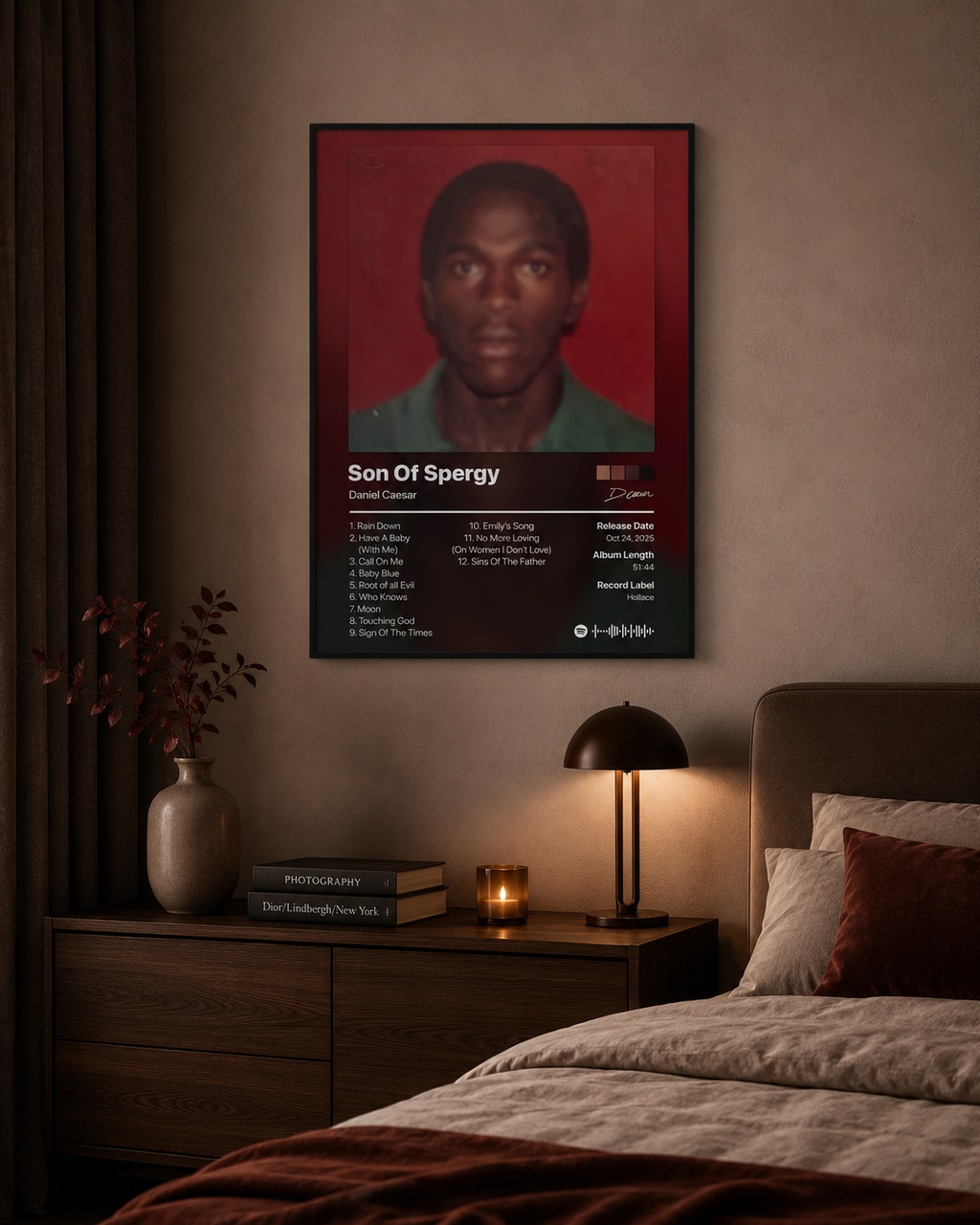 Daniel Caesar Son Of Spergy Tracklist  | Unframed Bedroom Wall Art album cover poster print wall art decor