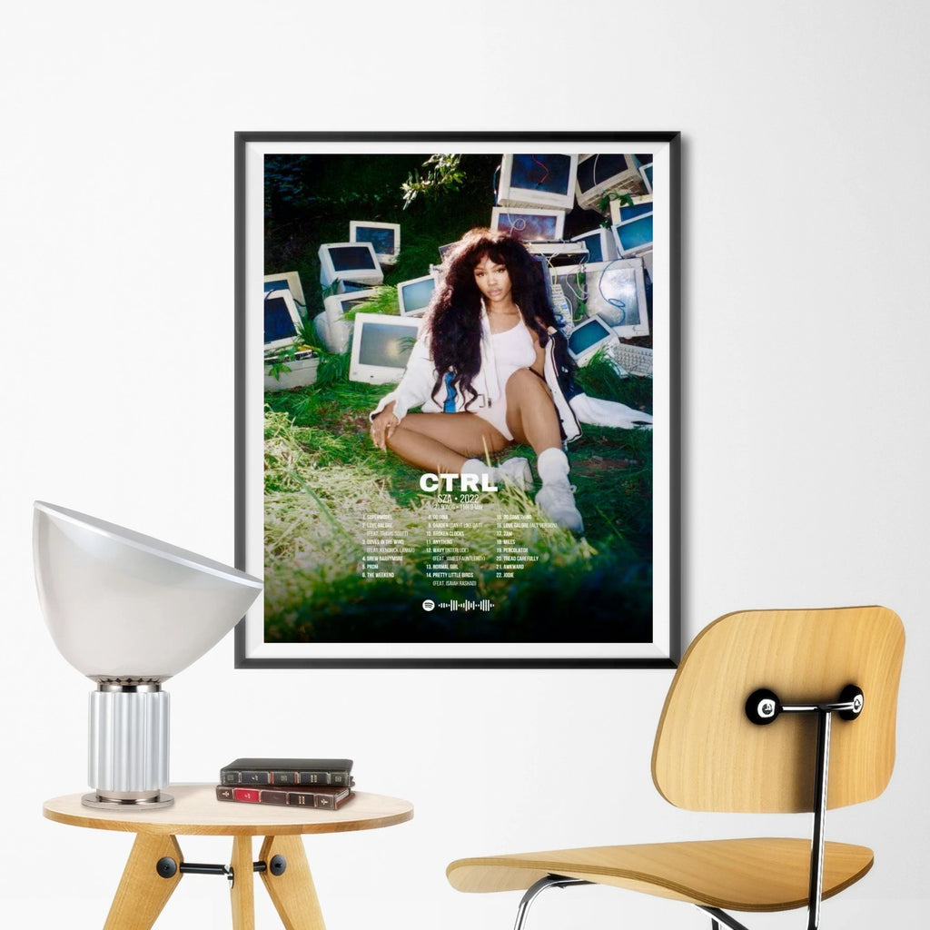 SZA CTRL Computers in Forest Scene Canvas Art album cover poster print wall art decor