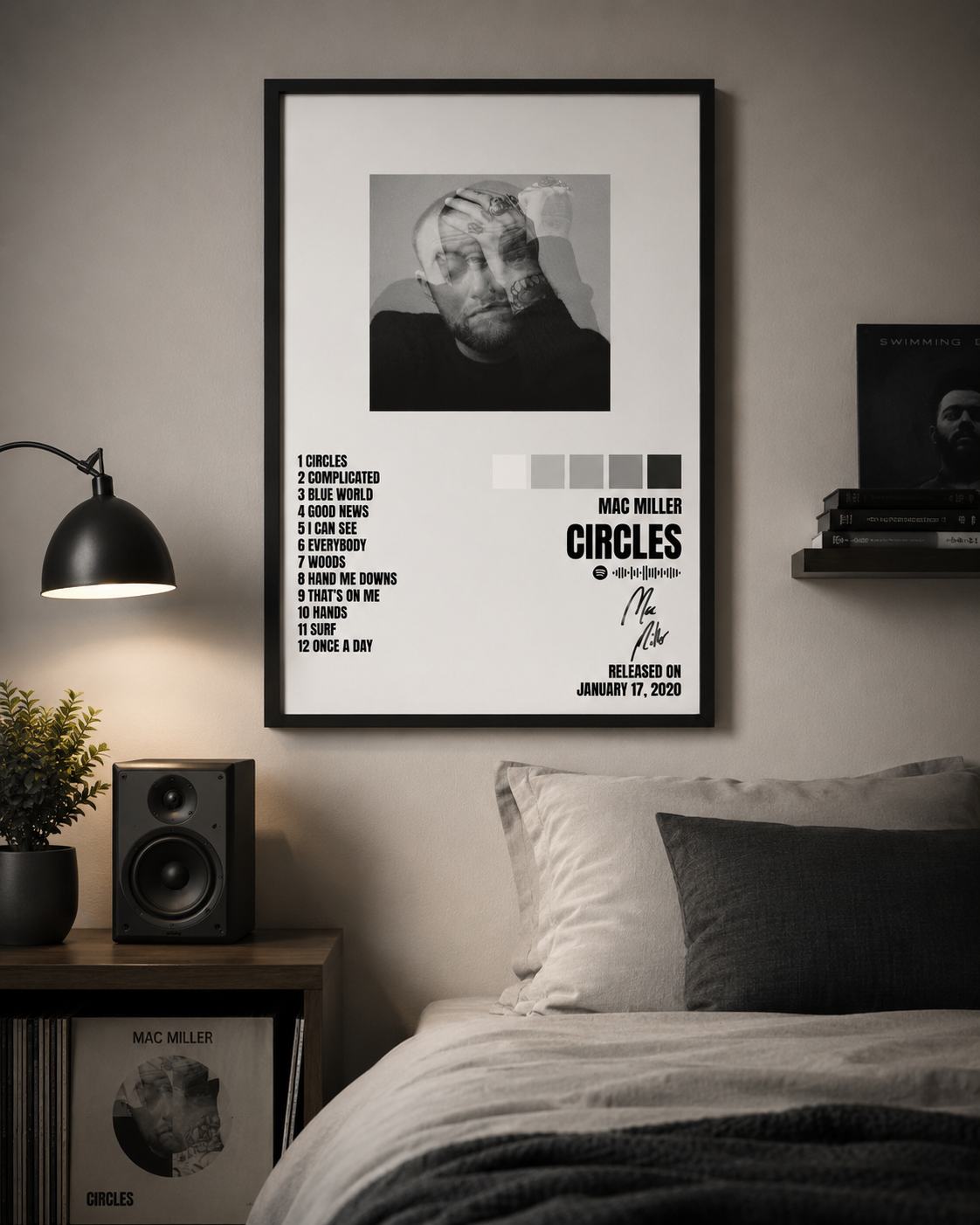 Mac Miller Circles Tracklist | Unframed Bedroom album cover poster print wall art decor