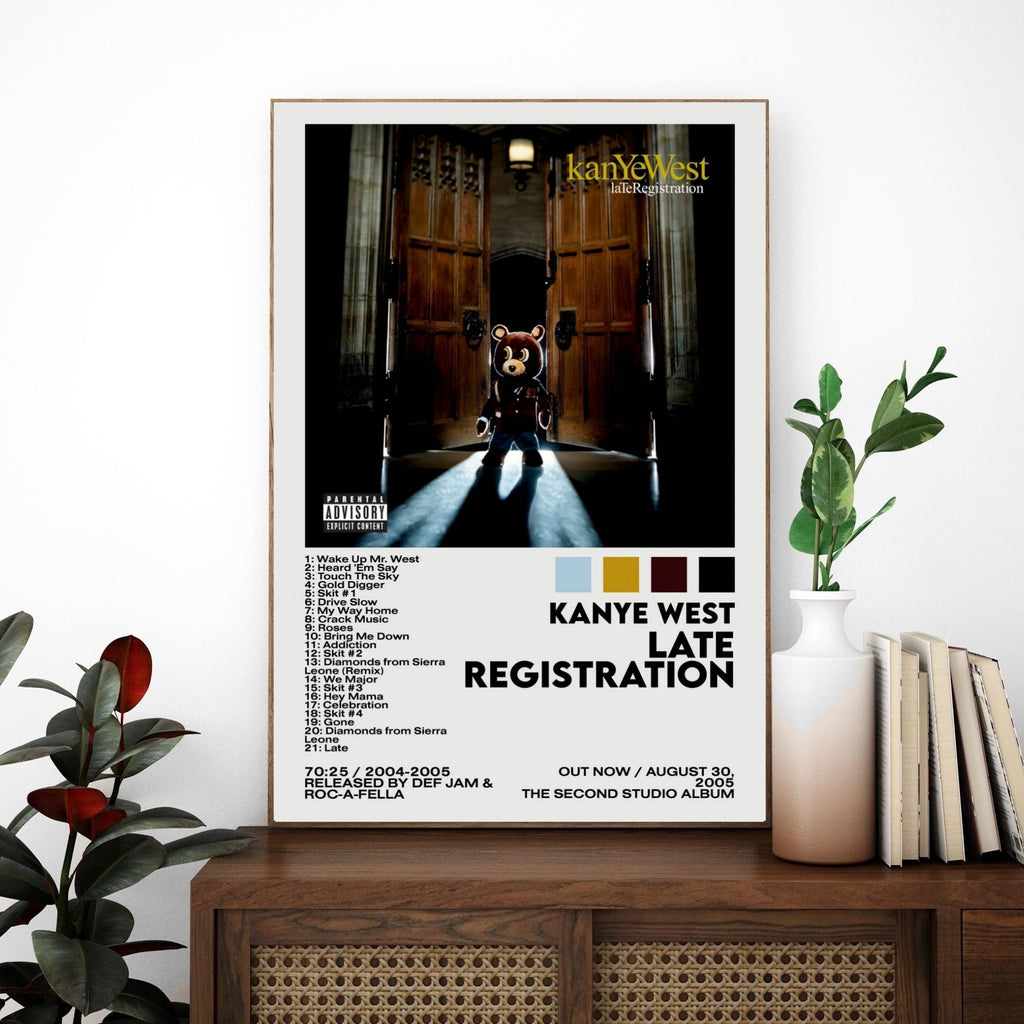 Kanye West Late Registration Tracklist Wall Art Print album cover poster print wall art decor
