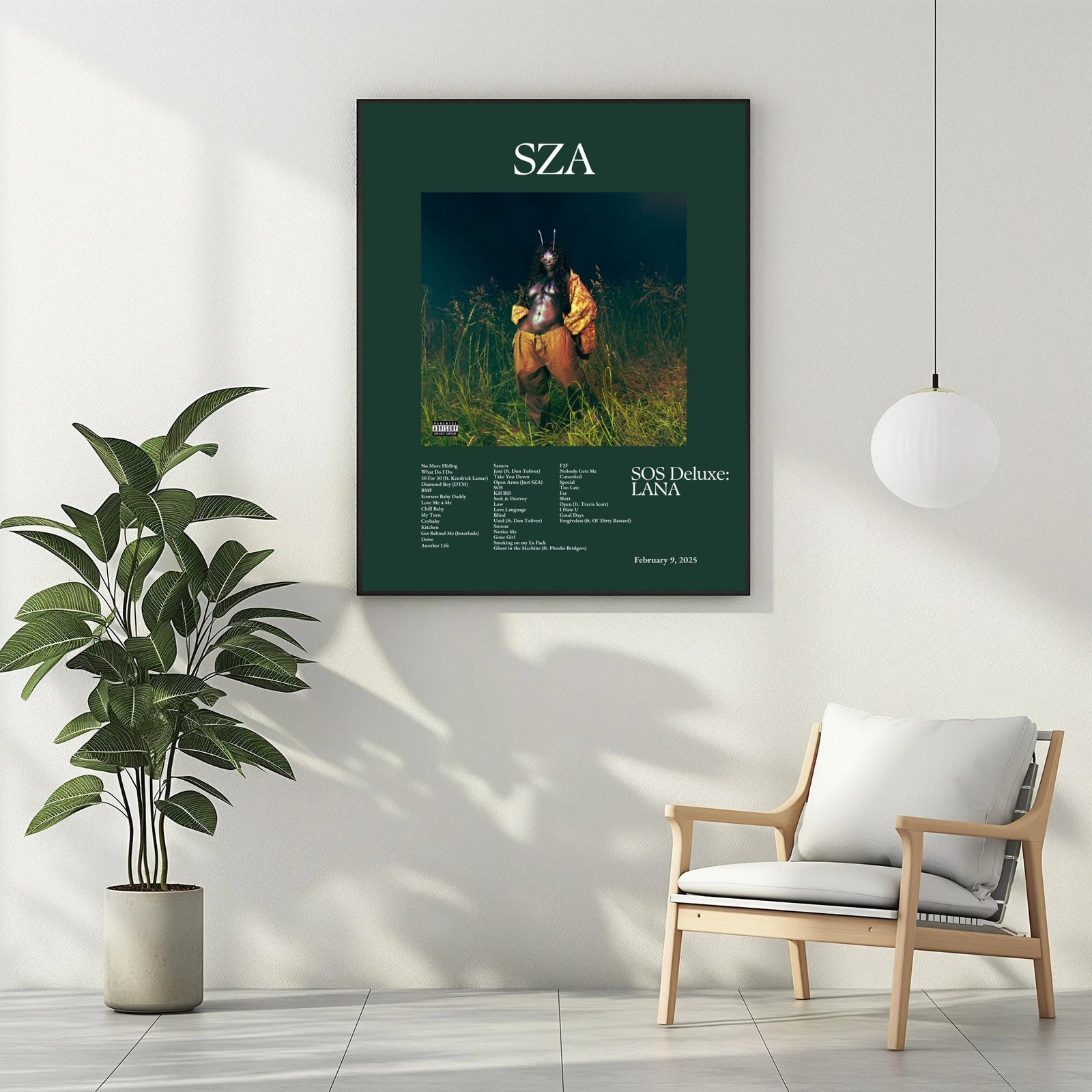 SZA SOS Deluxe Lana Green Aesthetic album cover poster print wall art decor
