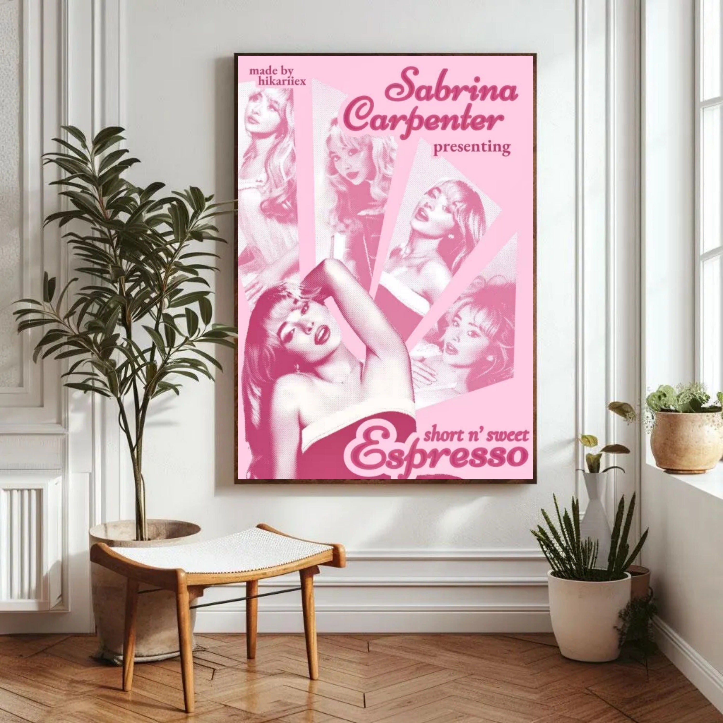 사브리나 카펜터 에스프레소 포스터 | 액자 없는 침실 벽 예술
