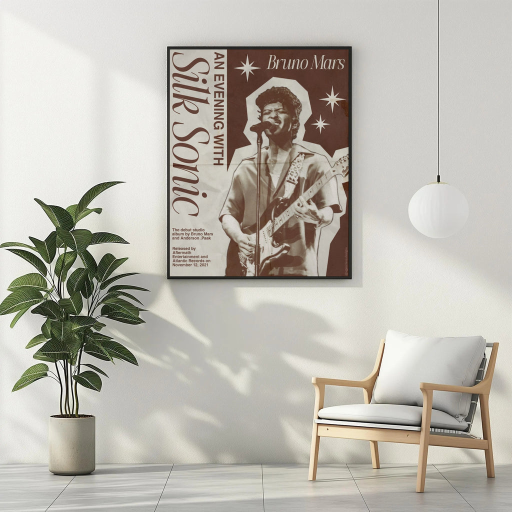 Bruno Mars An Evening With Silk Sonic Vintage Wall Art album cover poster print wall art decor