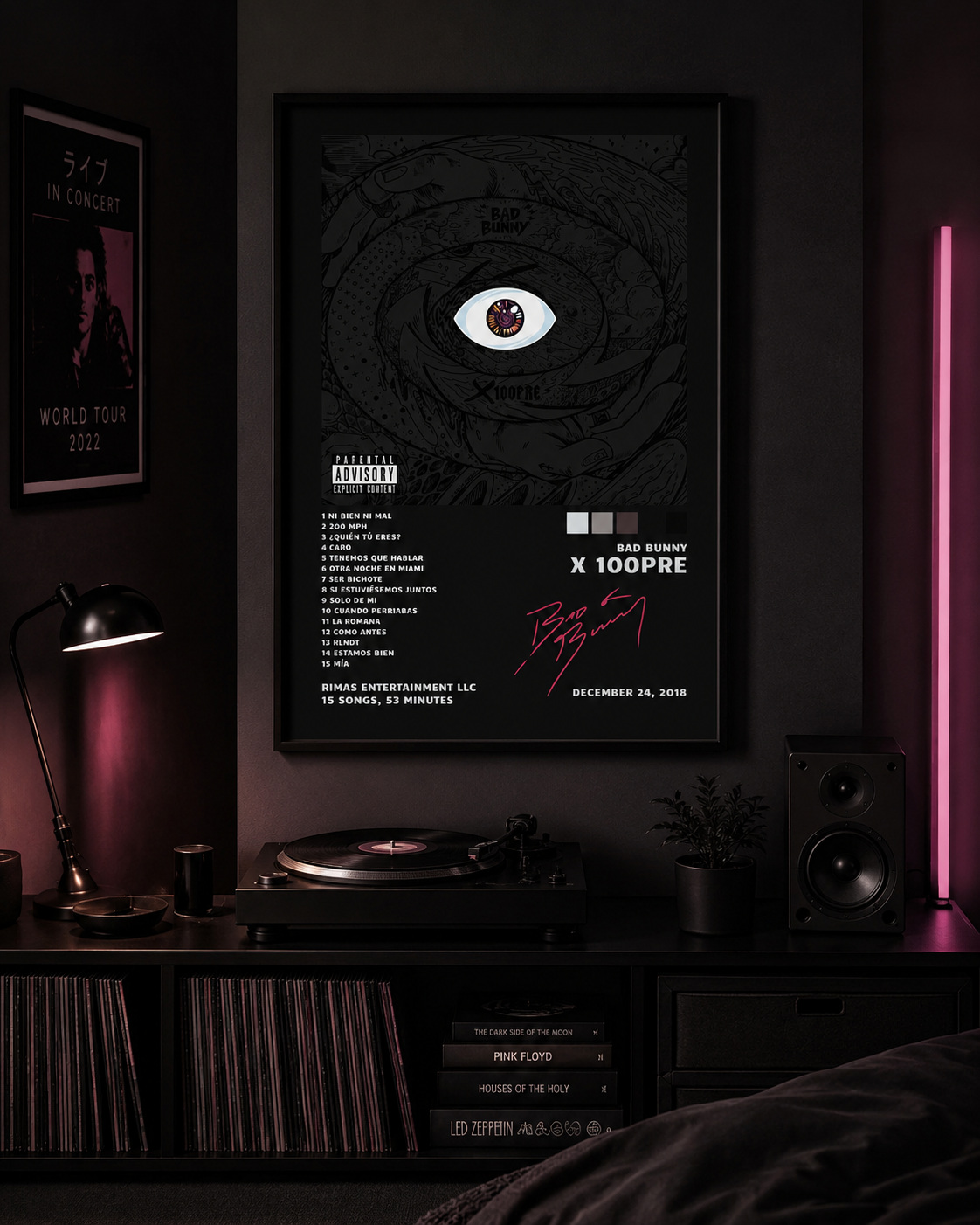 Bad Bunny X 100PRE Album | Unframed Bedroom album cover poster print wall art decor