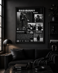 Bad Bunny Black Collage Poster | Unframed Bedroom Wall Art