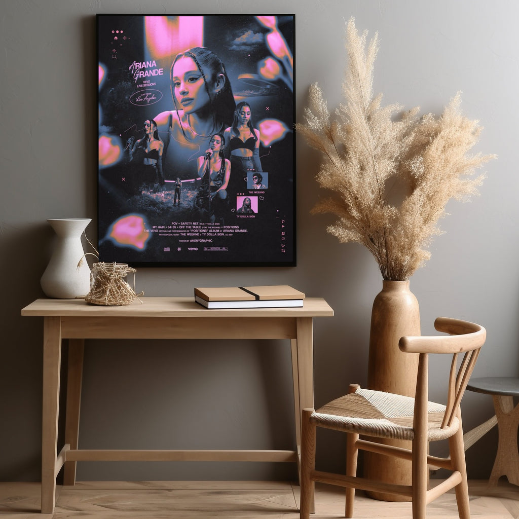 Ariana Grande Neon Concert Promotion album cover poster print wall art decor
