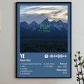 Kanye West Ye Tracklist Wall Art Print Blue Edition poster wall art print room decor