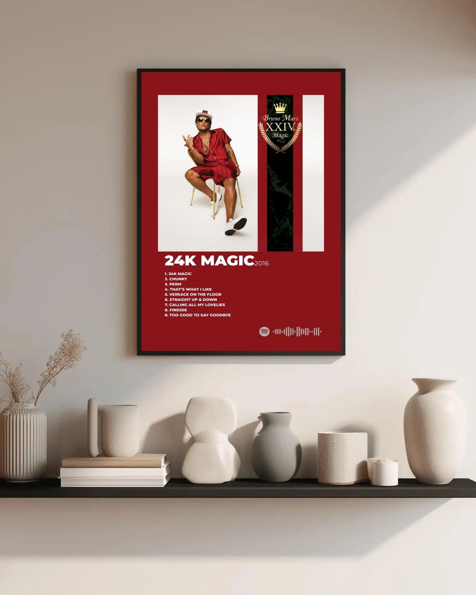 Bruno Mars 24K Magic Tracklist album cover poster print wall art decor