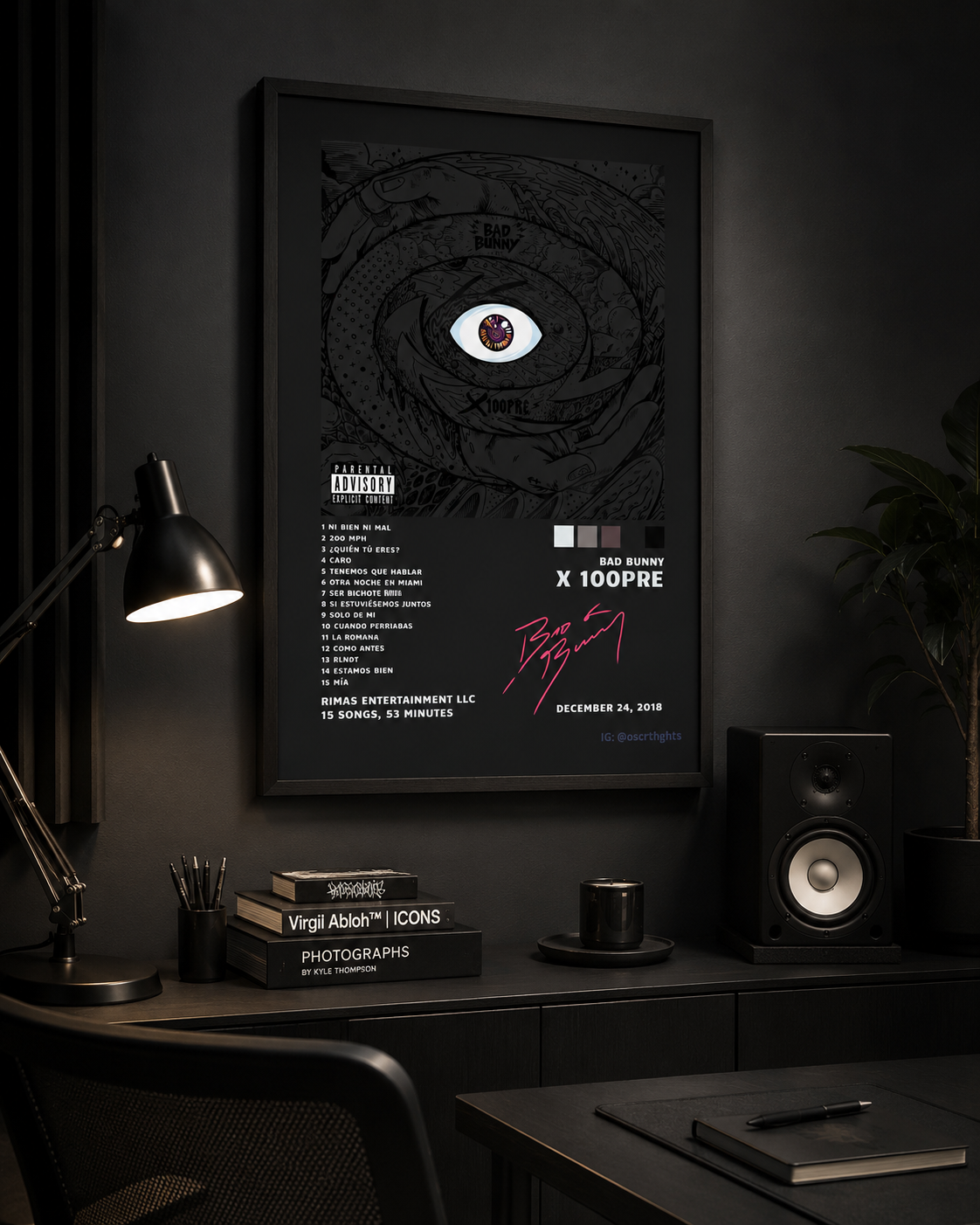 Bad Bunny X 100PRE Album | Unframed Bedroom album cover poster print wall art decor