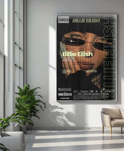 Billie Eilish Widescreen Aesthetic Vintage Art album cover poster print wall art decor