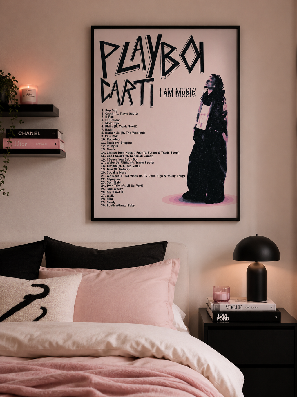 Playboi Carti I AM MUSIC Tracklist  | Unframed Bedroom Wall Art album cover poster print wall art decor