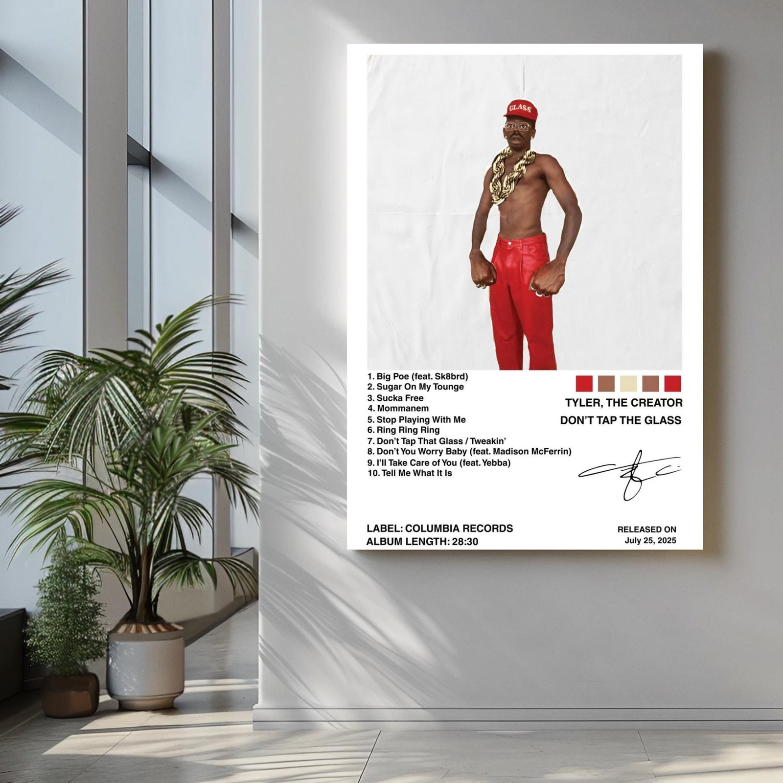 Tyler, The Creator Dont Tap The Glass Tracklist album cover poster print wall art decor