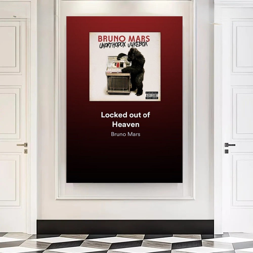 Bruno Mars Locked Out of Heaven Wall Art Print album cover poster print wall art decor