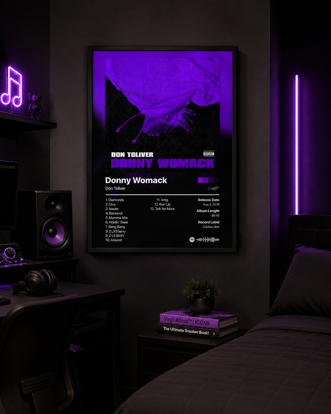 Don Toliver Donny Womack Tracklist Poster | Unframed Bedroom Wall Art