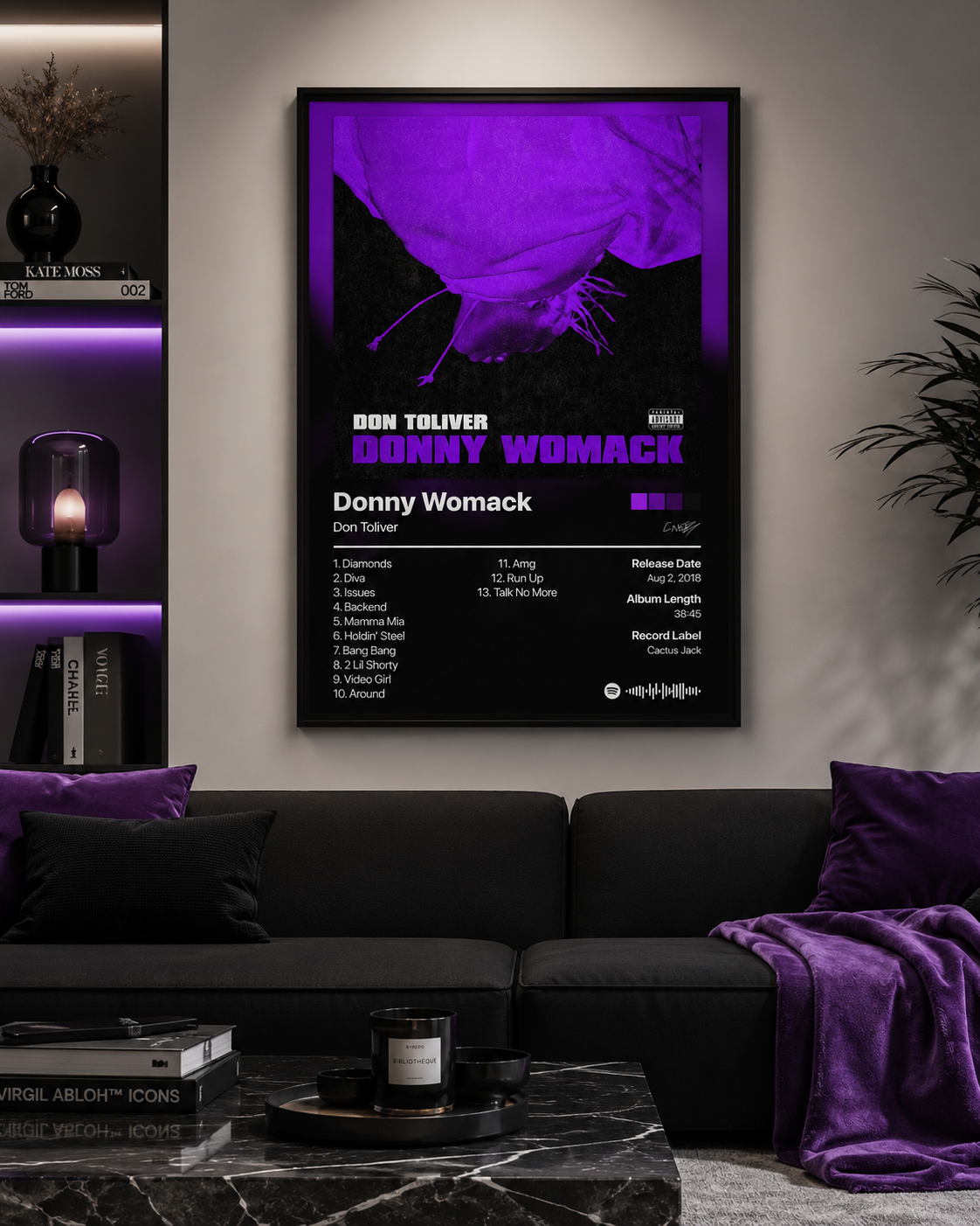 Don Toliver Donny Womack Tracklist Poster | Unframed Bedroom Wall Art
