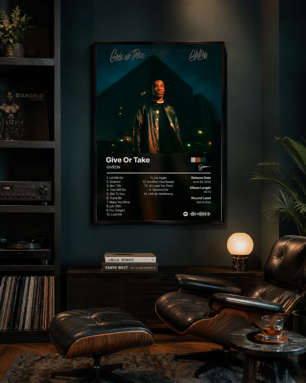 GIVĒON Give Or Take Tracklist  | Unframed Bedroom Wall Art album cover poster print wall art decor