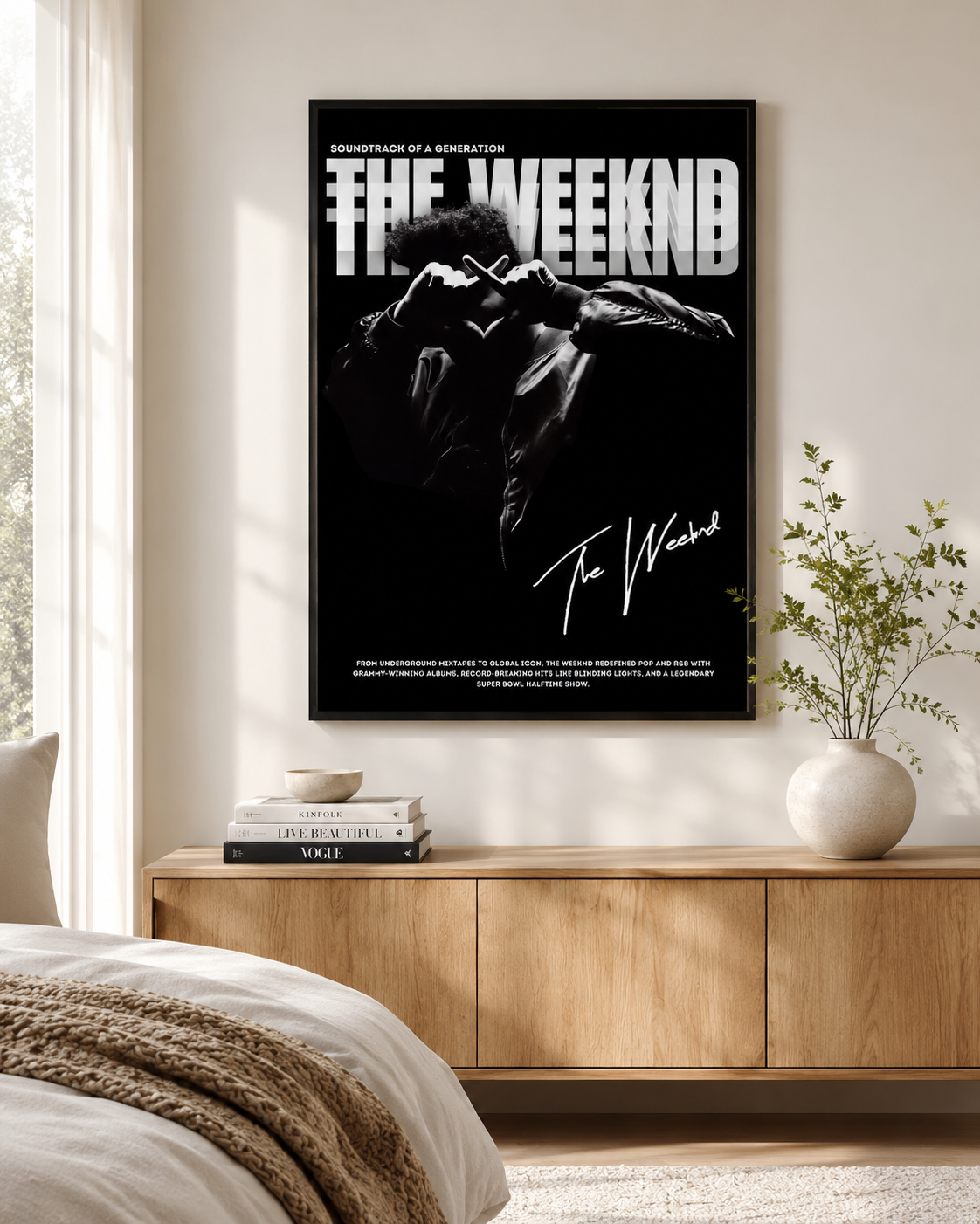 The Weeknd Signature  - Premium Canvas , Music Fan Decor album cover poster print wall art decor