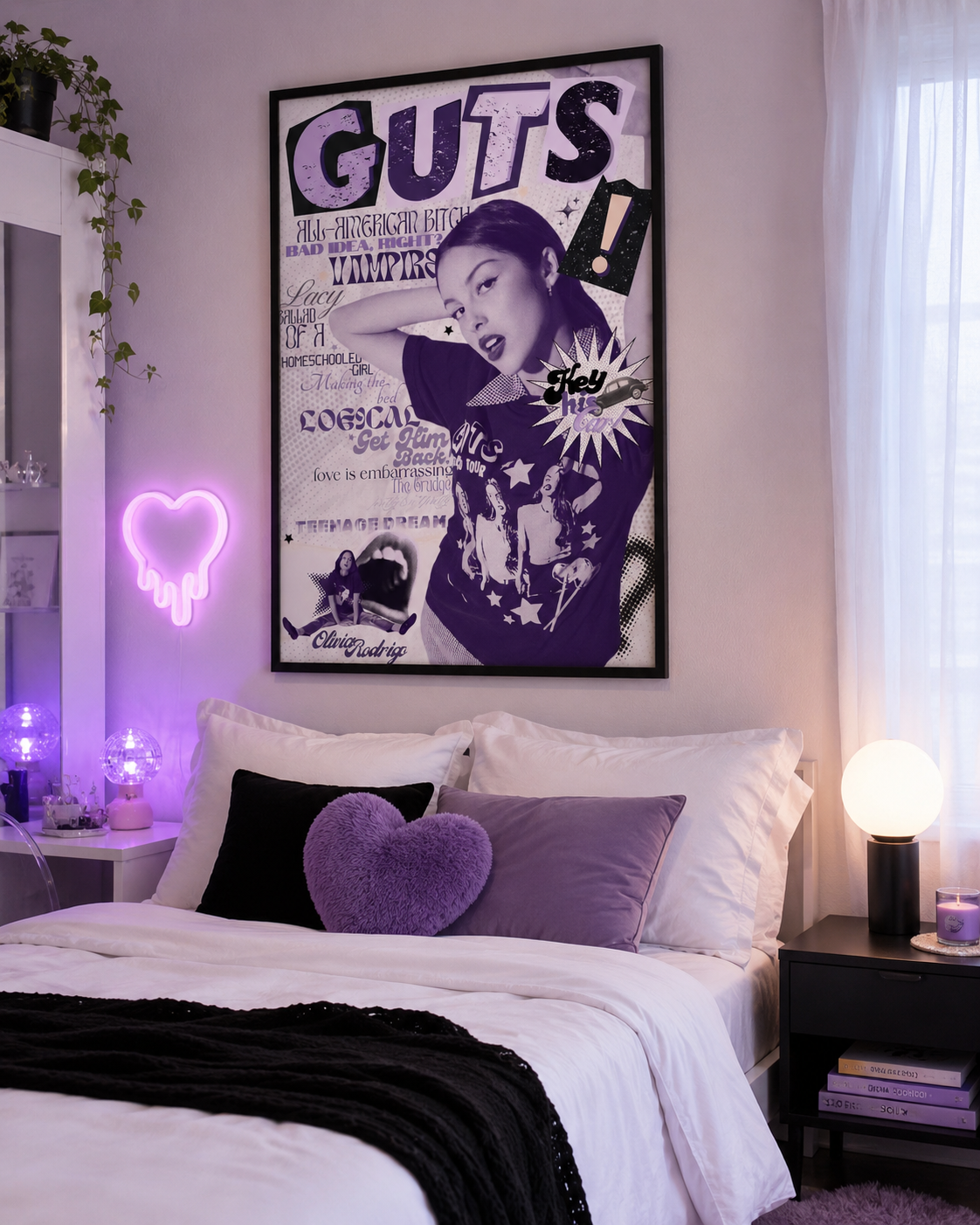 Olivia Rodrigo GUTS Album Collage | Unframed Bedroom album cover poster print wall art decor