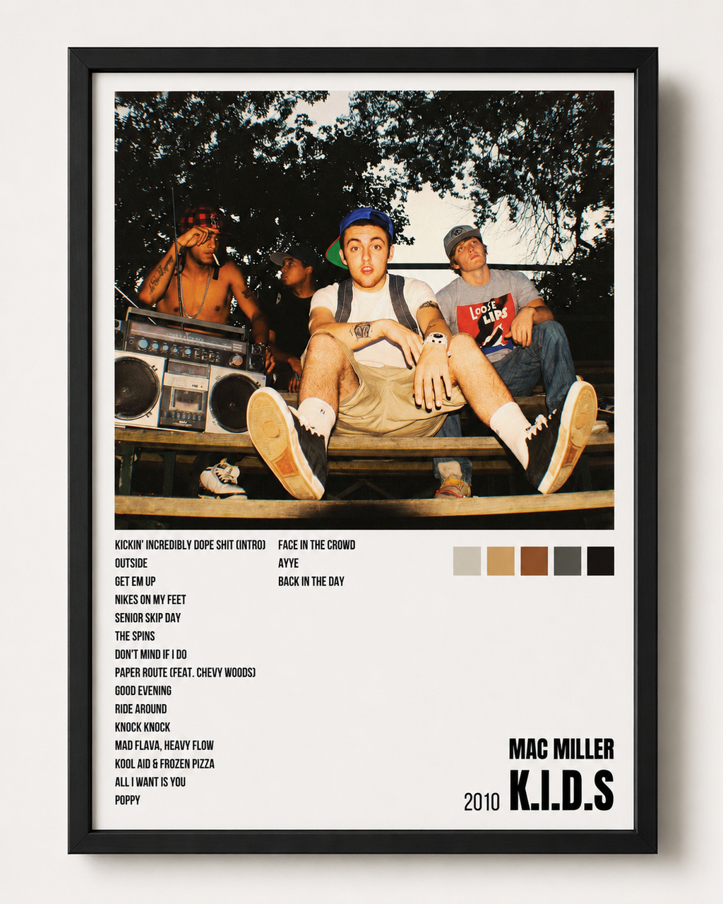 Mac Miller K.I.D.S. Tracklist  | Unframed Bedroom Wall Art album cover poster print wall art decor