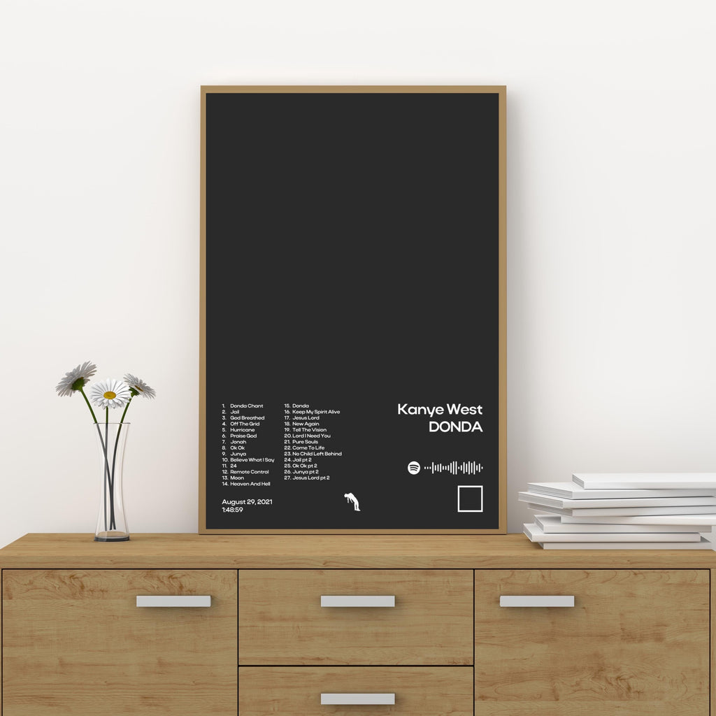 Kanye West Donda Tracklist Wall Art Print album cover poster print wall art decor