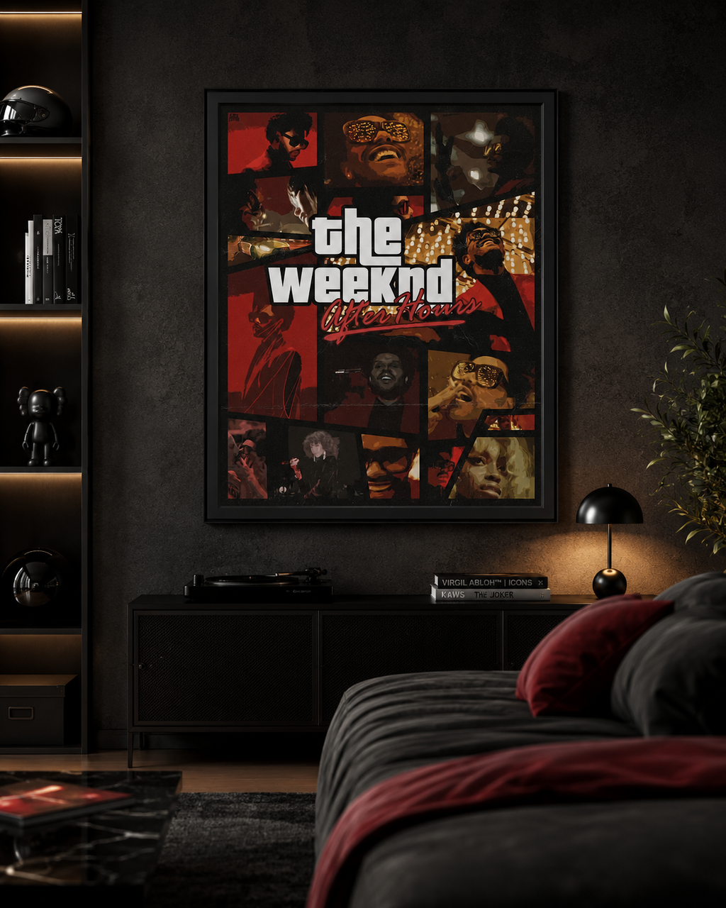 The Weeknd GTA Style Wall Art Print - Premium Canvas , Music Fan Decor album cover poster print wall art decor
