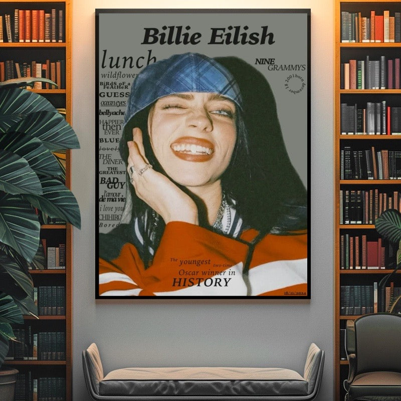 Billie Eilish Vogue Inspired Fashion album cover poster print wall art decor