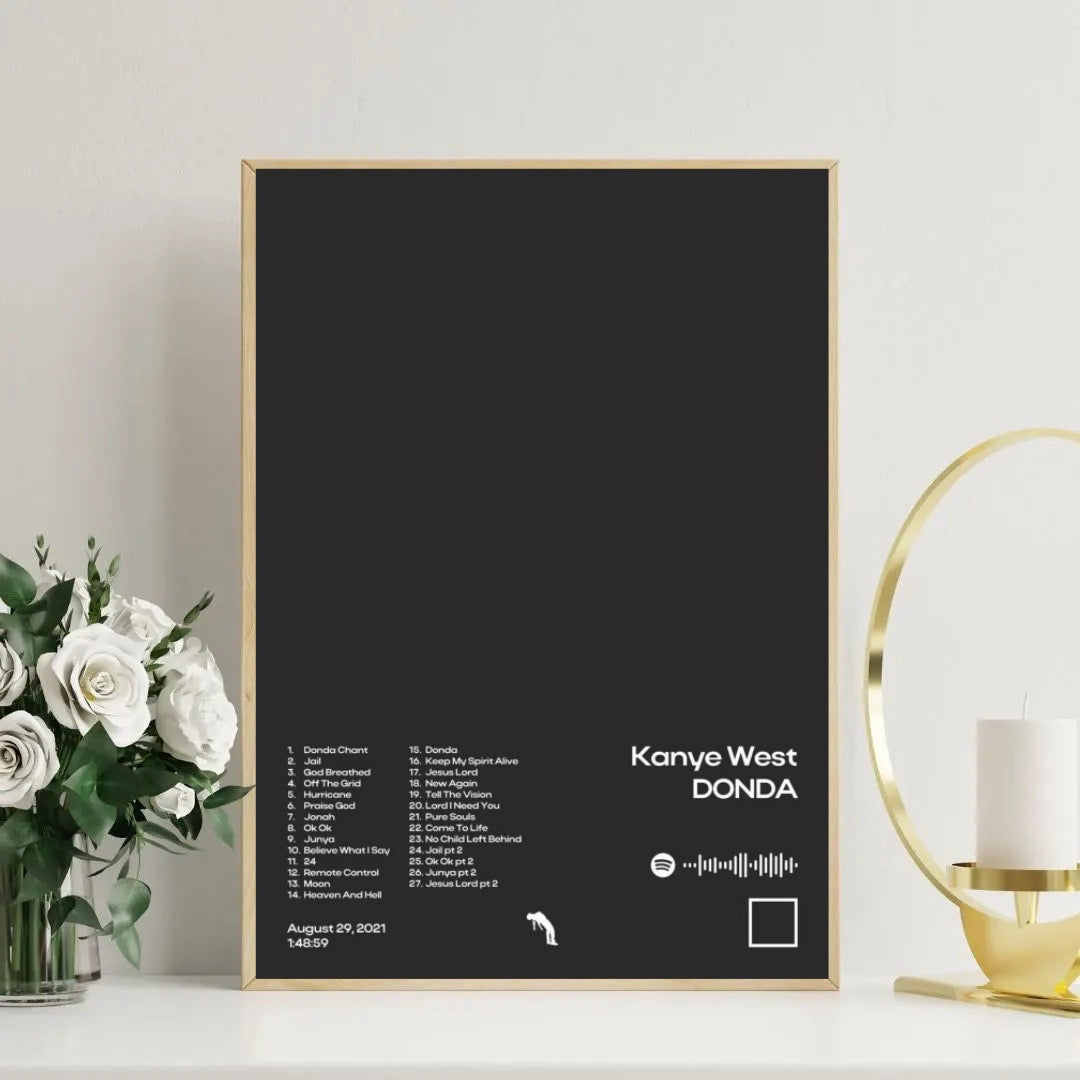 Kanye West Donda Tracklist album cover poster print wall art decor