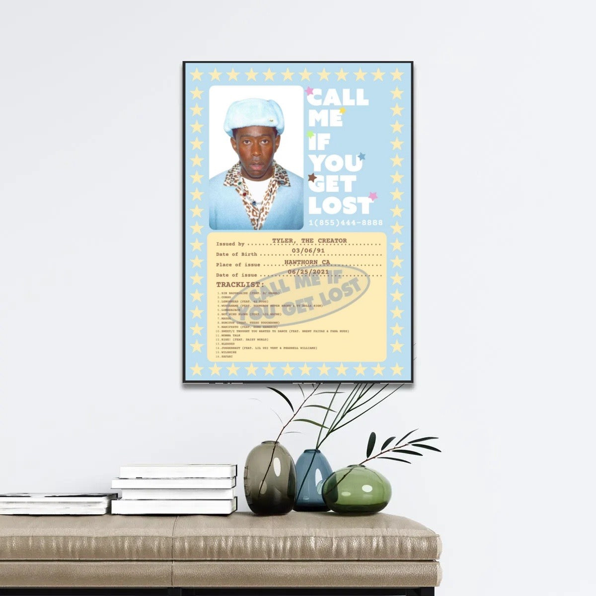 Tyler, The Creator Call Me If You Get Lost ID Card album cover poster print wall art decor