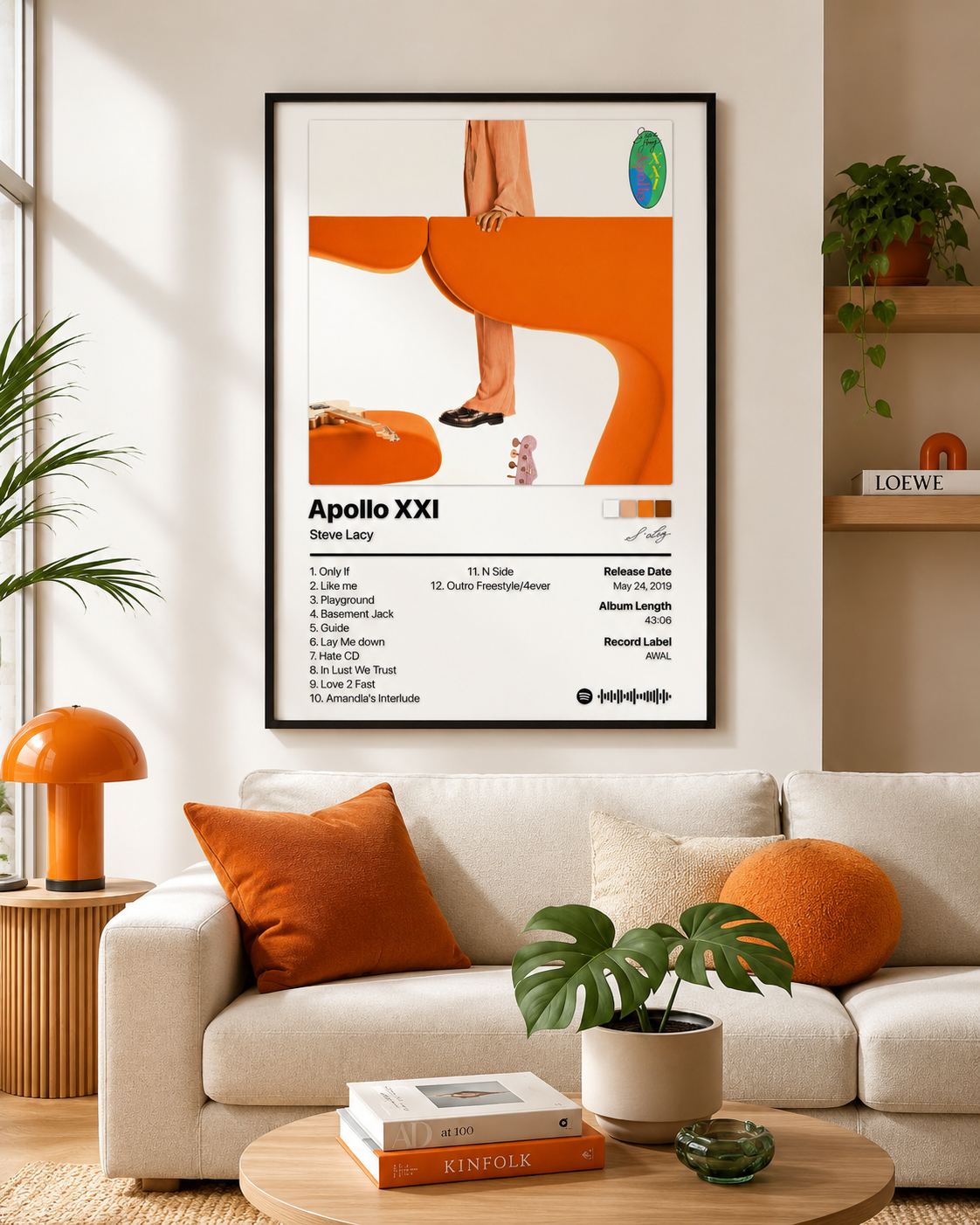 Steve Lacy Apollo XXI Tracklist Poster | Unframed Bedroom Wall Art