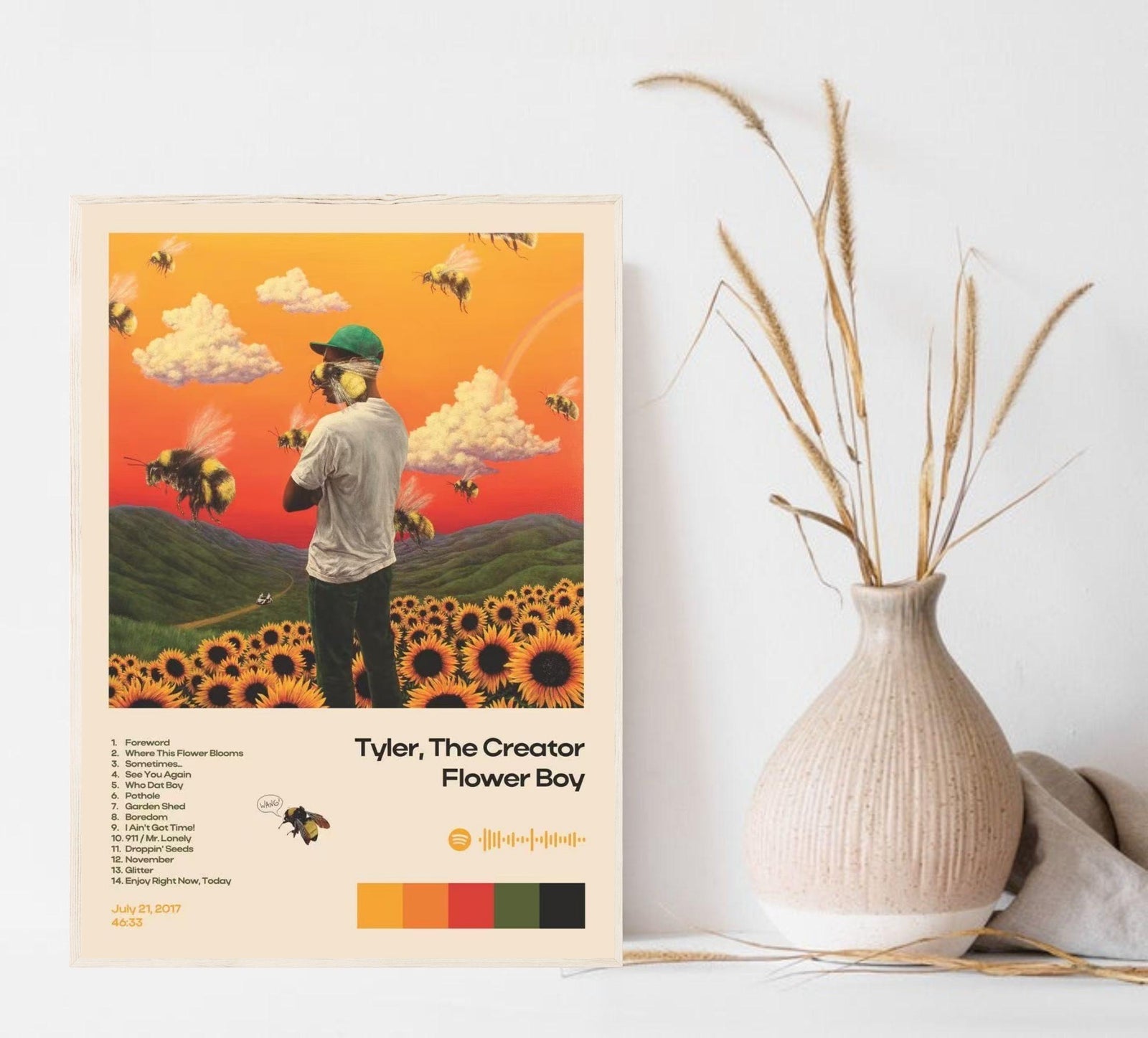 Tyler, The Creator Flower Boy  Tracklist Canvas album cover poster print wall art decor