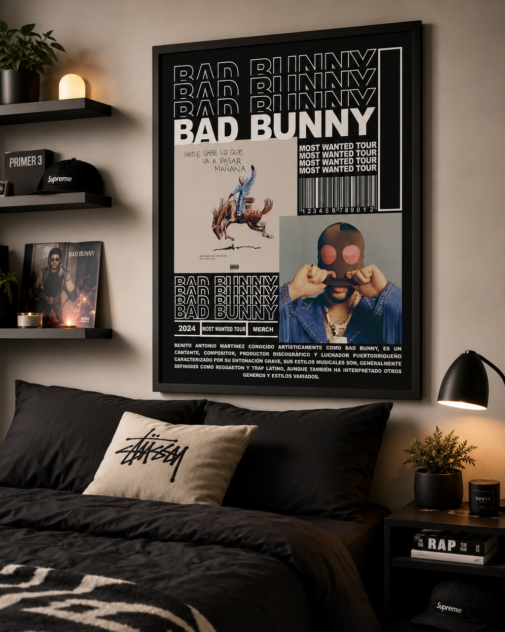 Bad Bunny Most Wanted Tour Collage  | Unframed Bedroom Wall Art album cover poster print wall art decor