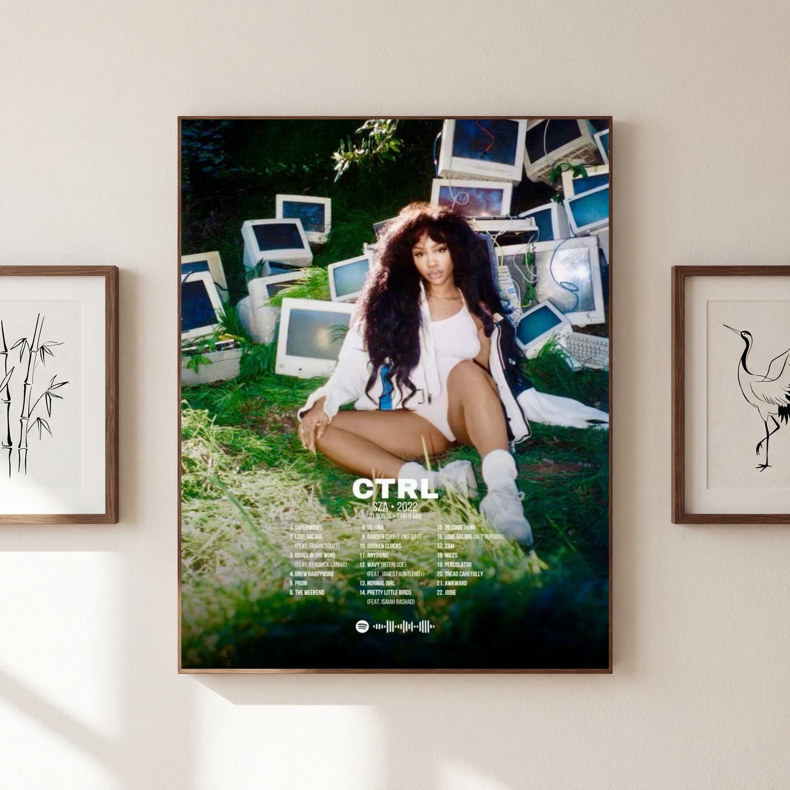 SZA CTRL Computers in Forest Scene Canvas Art album cover poster print wall art decor
