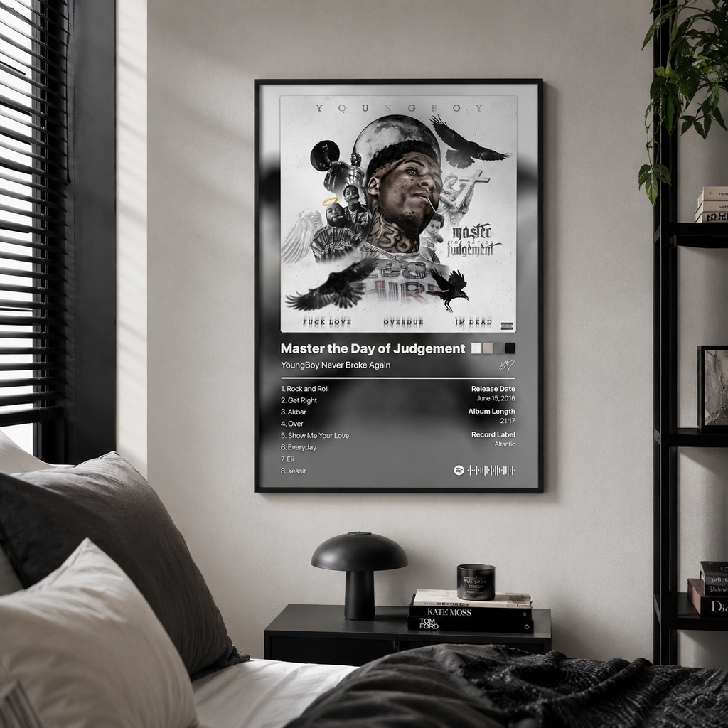 YoungBoy Never Broke Again Master the Day of Judgement Tracklist  | Unframed Bedroom Wall Art album cover poster print wall art decor