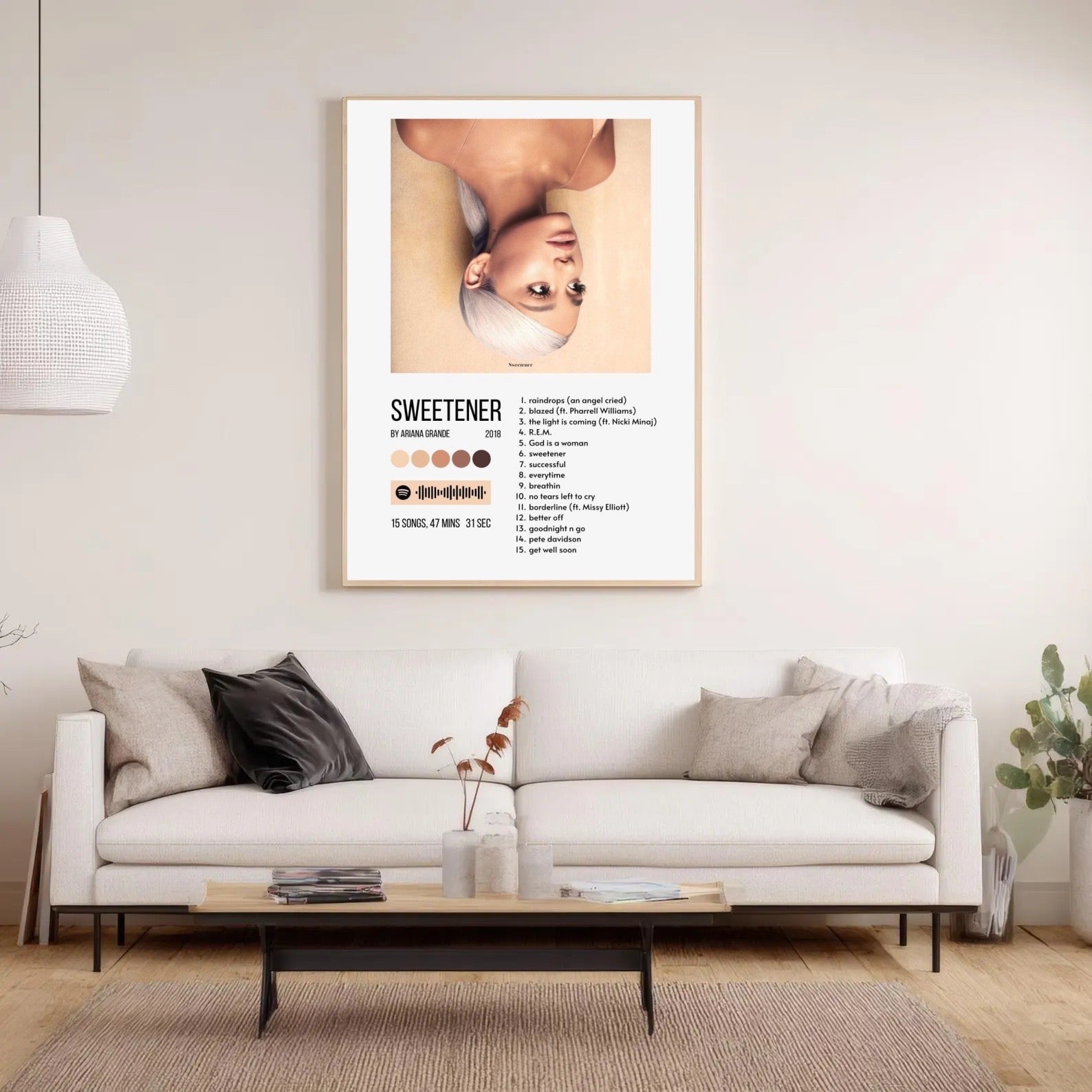 Ariana Grande Sweetener   - Warm Beige Edition album cover poster print wall art decor