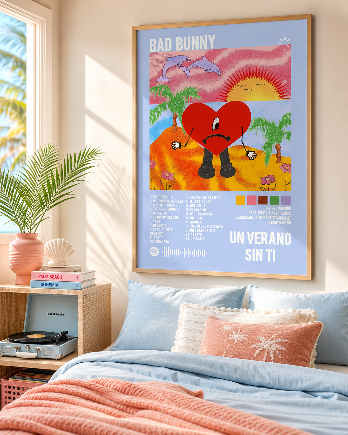 Bad Bunny Un Verano Sin Ti Blue Edition | Unframed Bedroom album cover poster print wall art decor