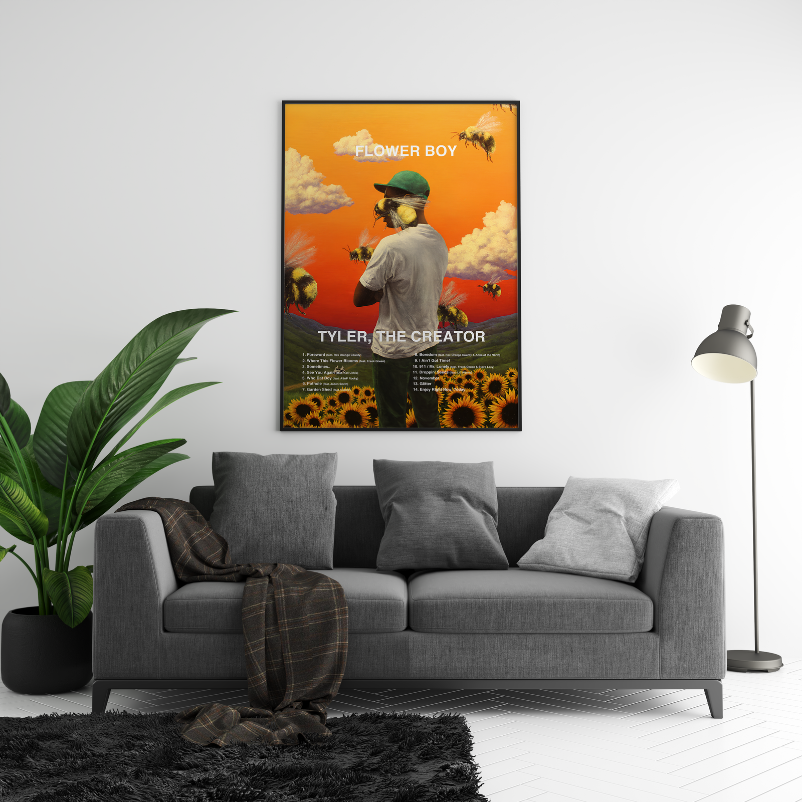 Tyler, The Creator Tyler The Creator Flower Boy Tracklist  | Unframed Bedroom album cover poster print wall art decor