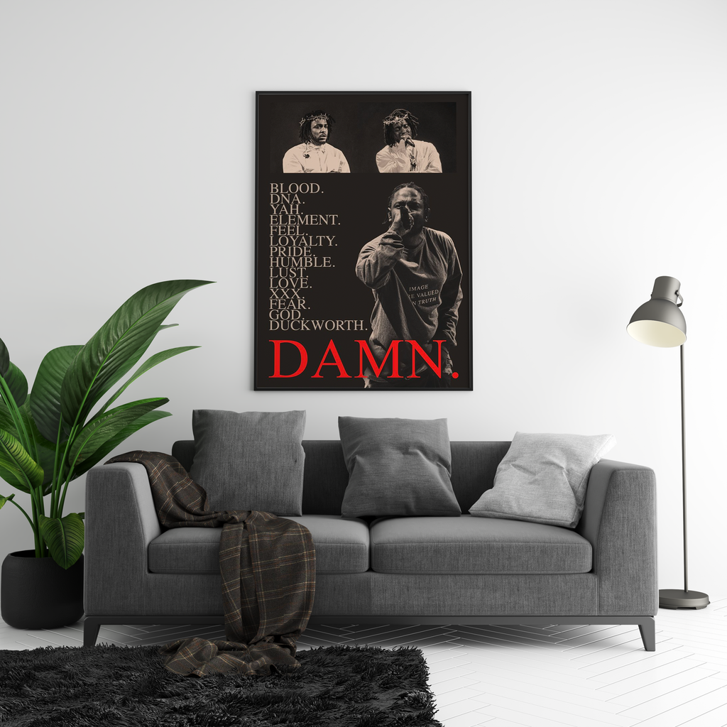 Kendrick Lamar Damn Visions album cover poster print wall art decor