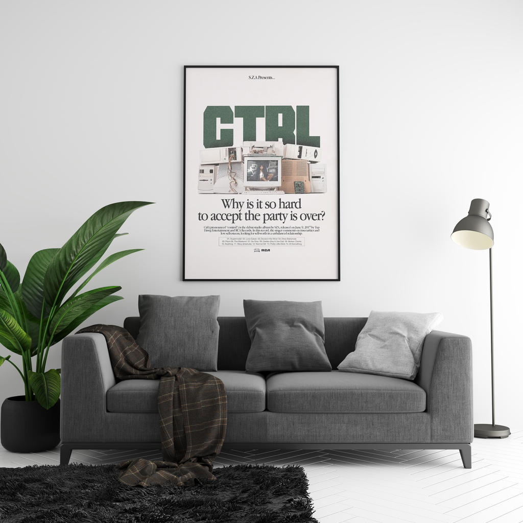 SZA Ctrl Typography  | Unframed Bedroom Wall Art album cover poster print wall art decor