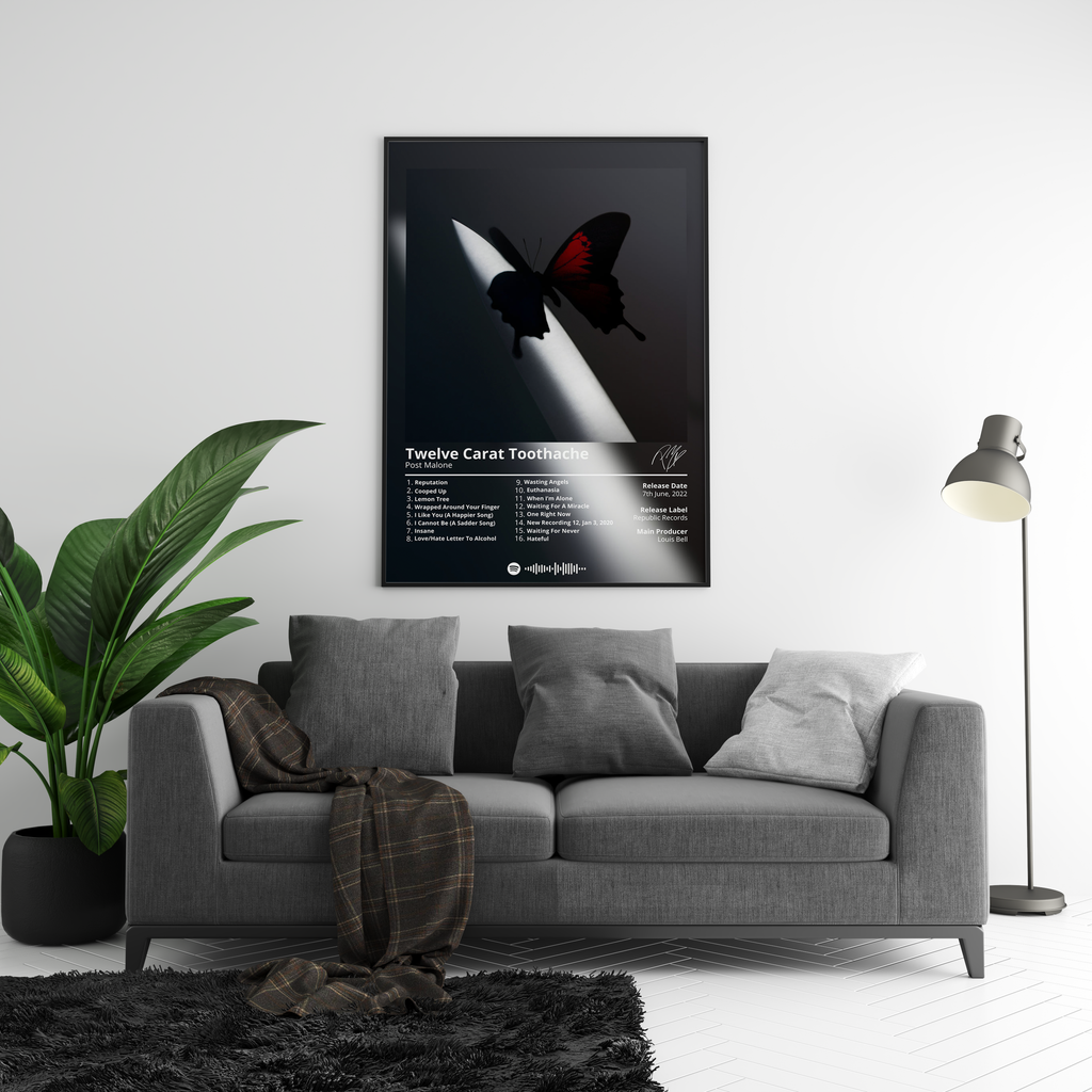 Post Malone Twelve Carat Toothache album cover poster print wall art decor