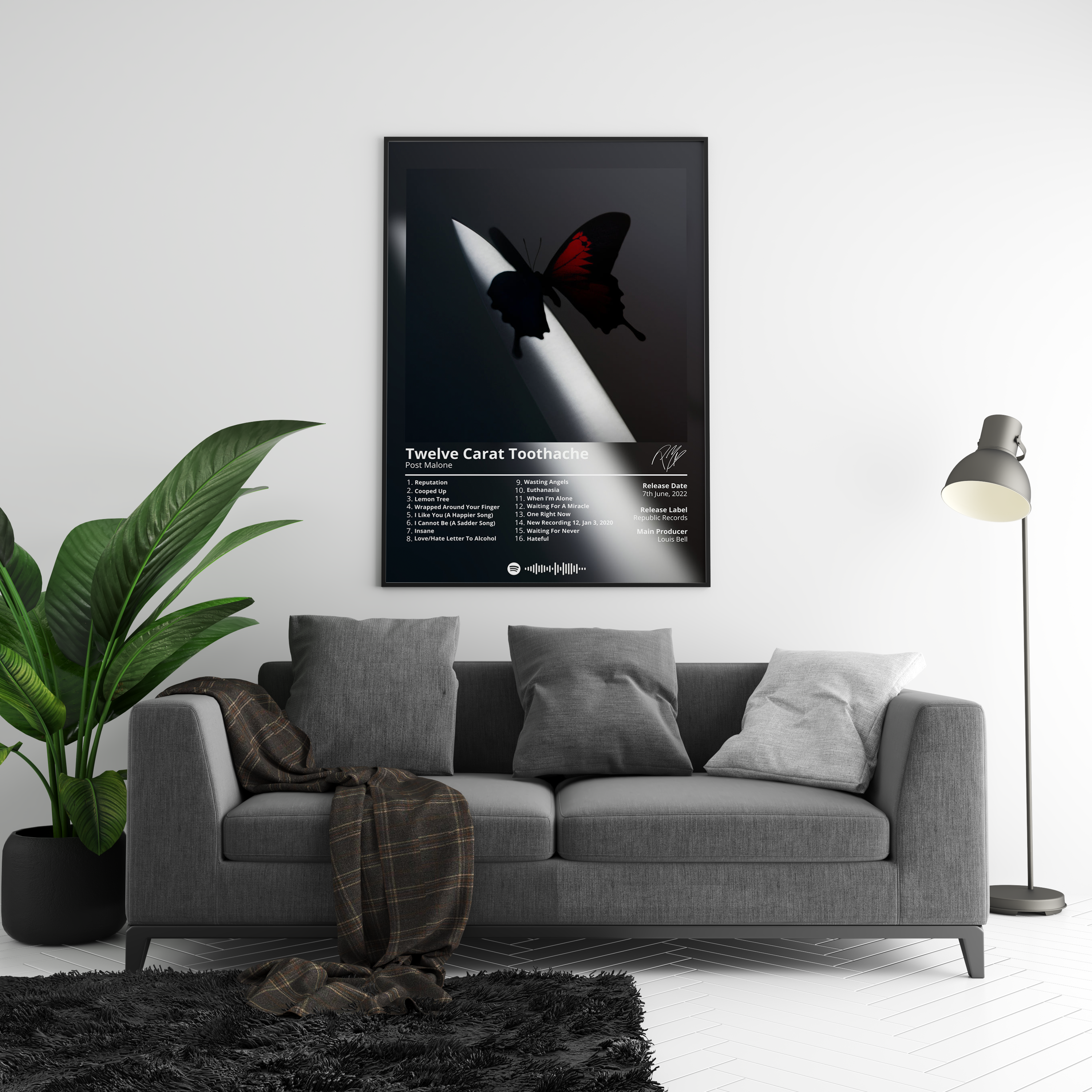 Post Malone Twelve Carat Toothache Album Poster poster wall art print room decor