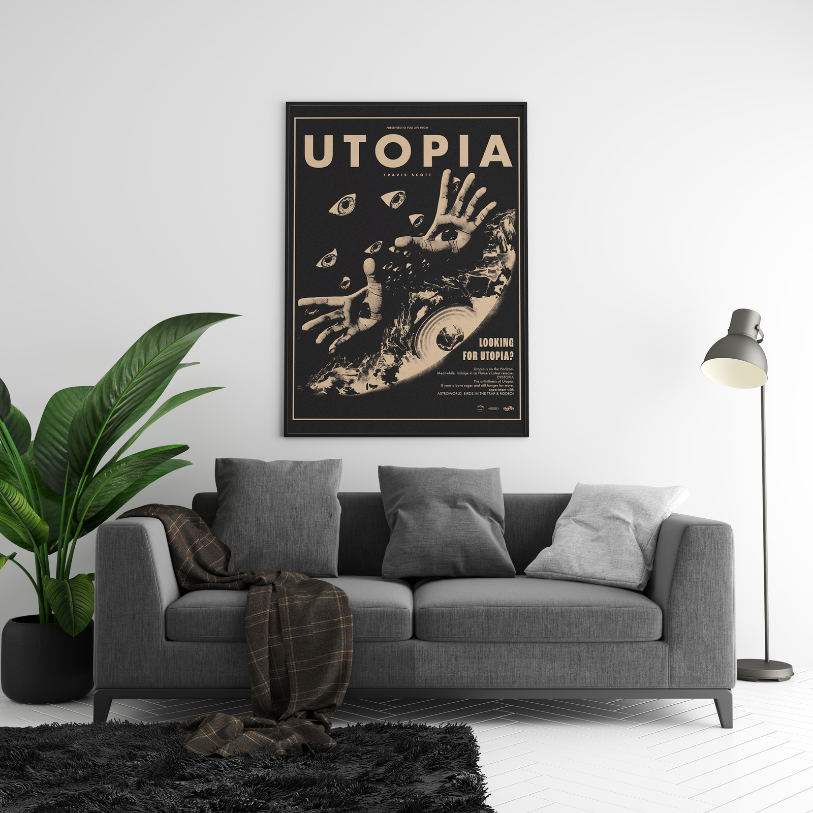 Travis Scott Utopia Vintage  | Unframed Bedroom album cover poster print wall art decor