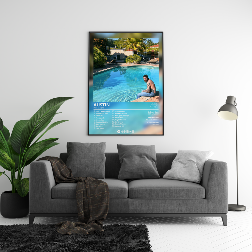 Post Malone Austin album cover poster print wall art decor