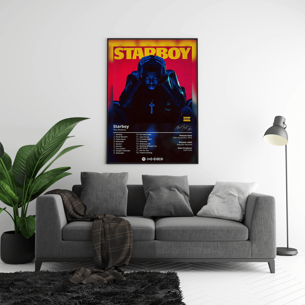 The Weeknd Starboy  | Unframed Bedroom Wall Art album cover poster print wall art decor