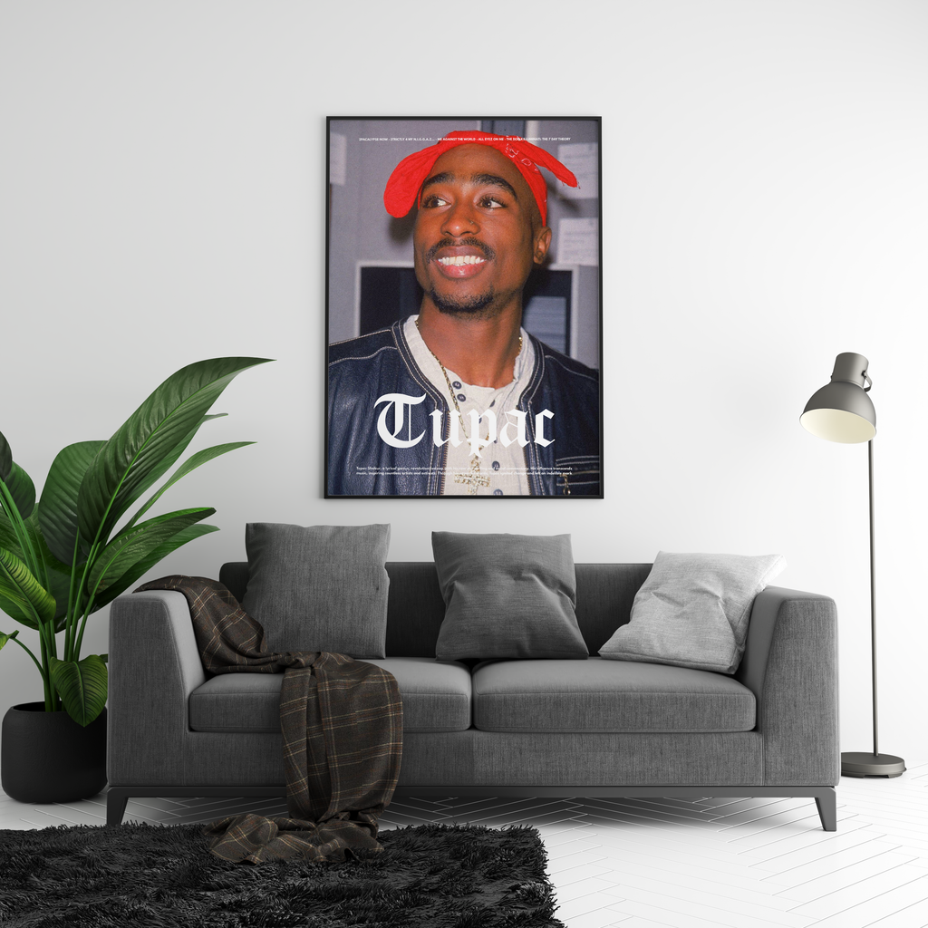 2Pac Red Bandana Portrait  | Unframed Bedroom Wall Art album cover poster print wall art decor