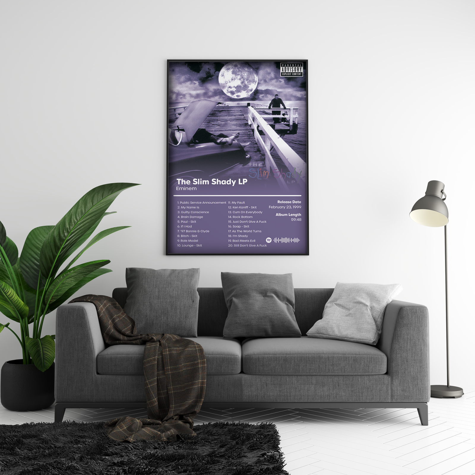 Eminem The Slim Shady Lp album cover poster print wall art decor