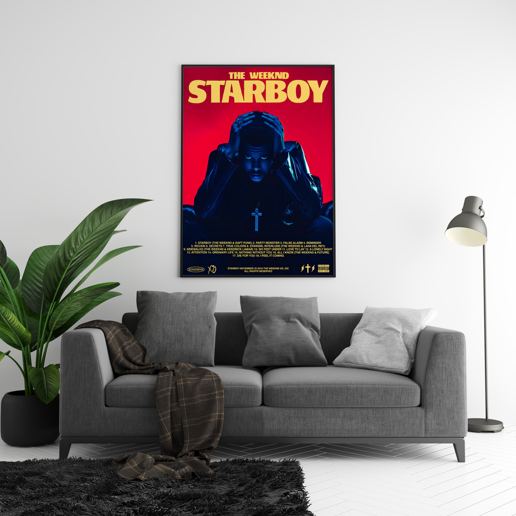 The Weeknd Starboy Cover-Style  | Unframed Bedroom Wall Art album cover poster print wall art decor