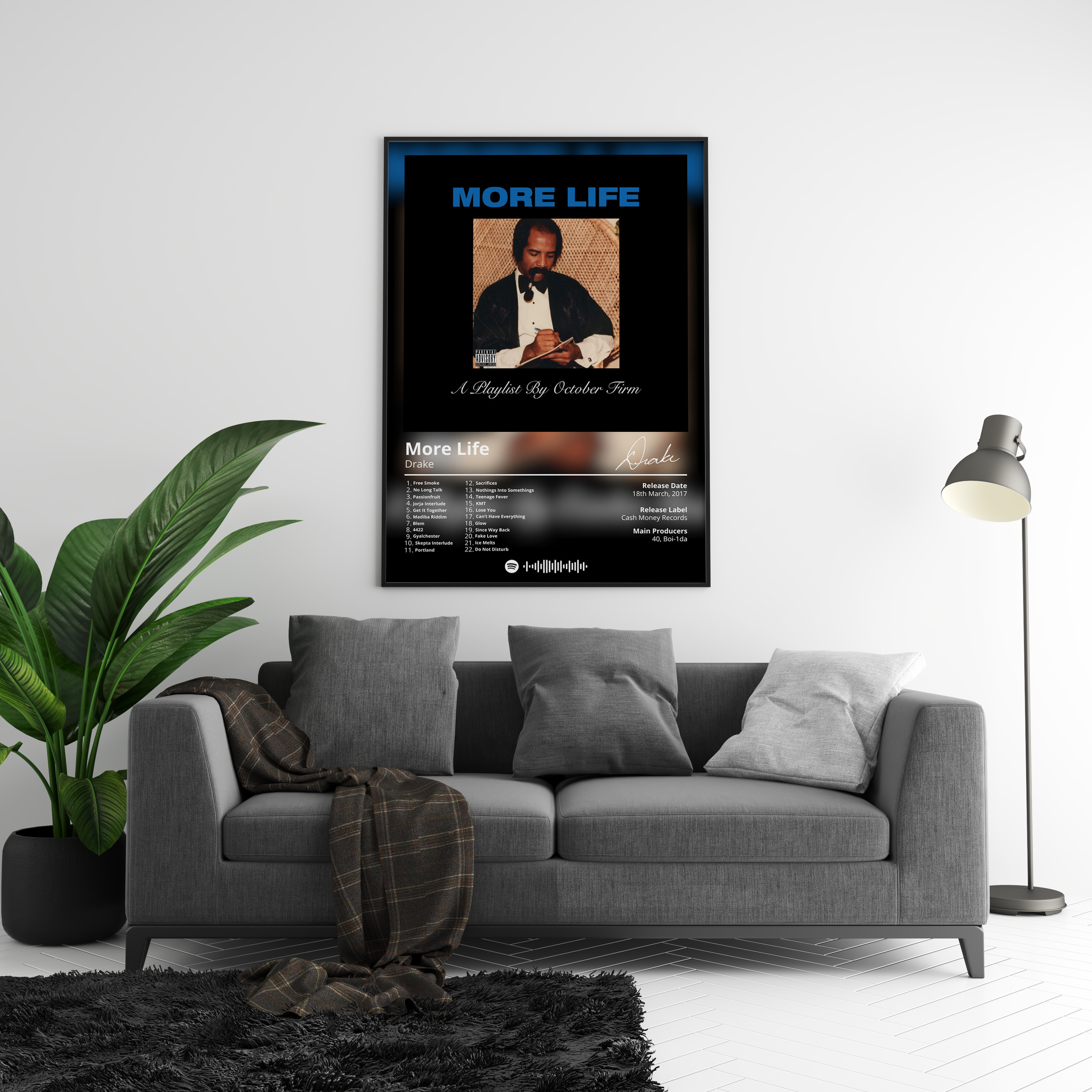 Drake More Life Album poster wall art print room decor