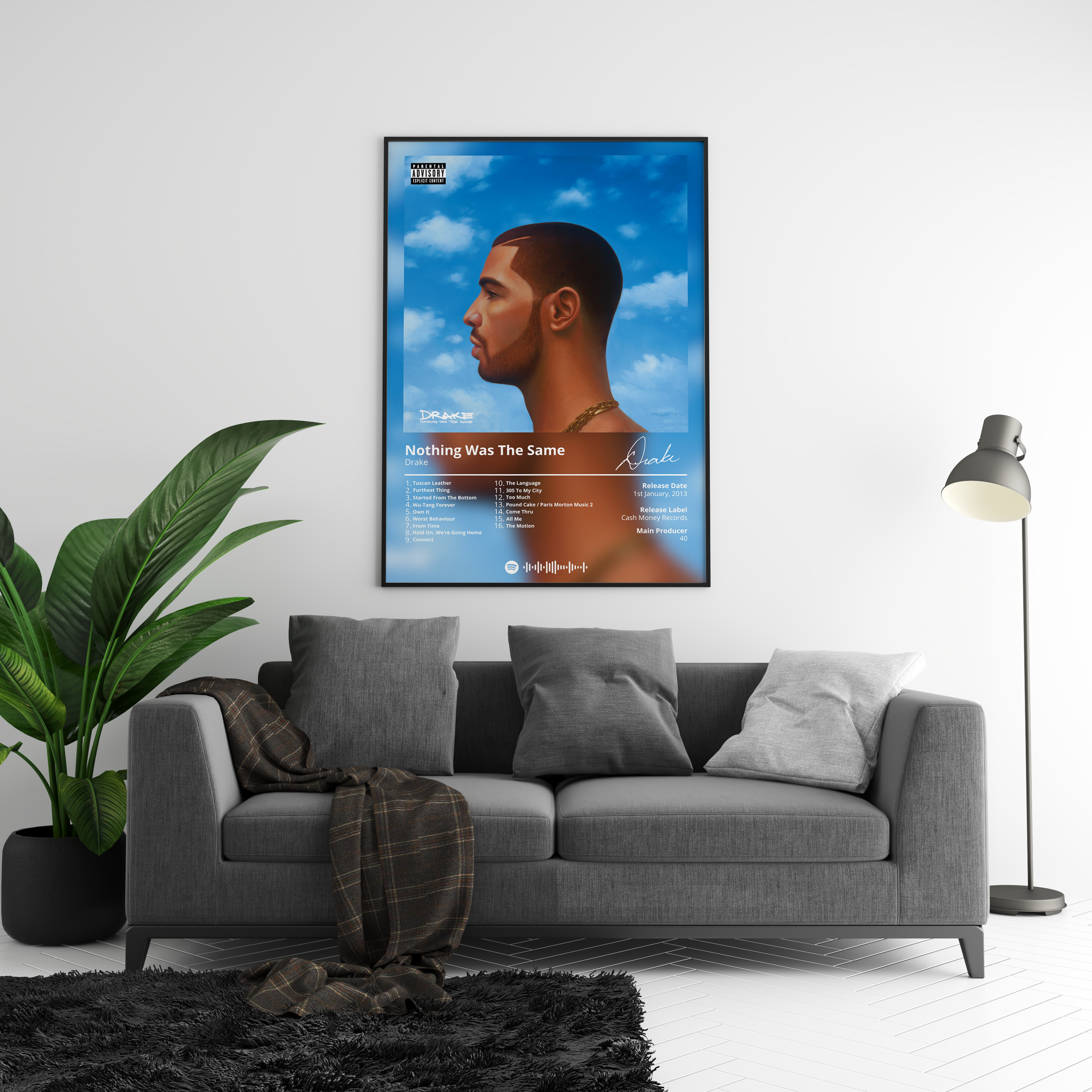 Drake Nothing Was The Same Album poster wall art print room decor